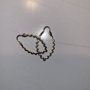 Elegant Gold-Toned Wavy Hoop Earrings